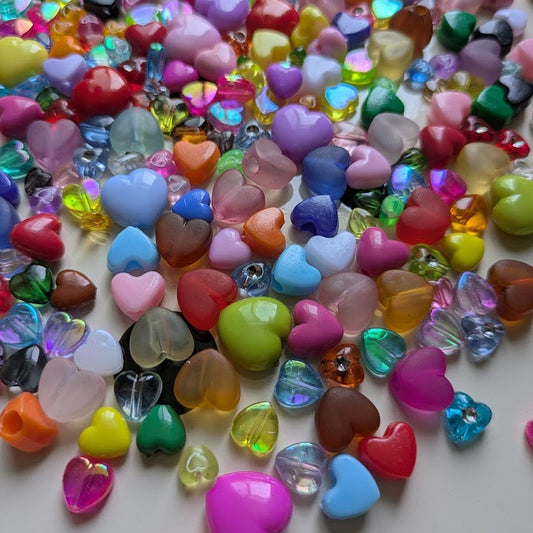 Kralenmix hartjes (250x)