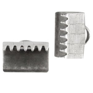 DQ lintklem 10 mm antiek zilver (2x)