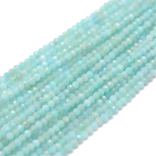 Streng amazonietkralen 2 mm facetgeslepen (197x)