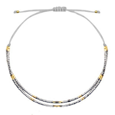 Armbandje miyuki grijs