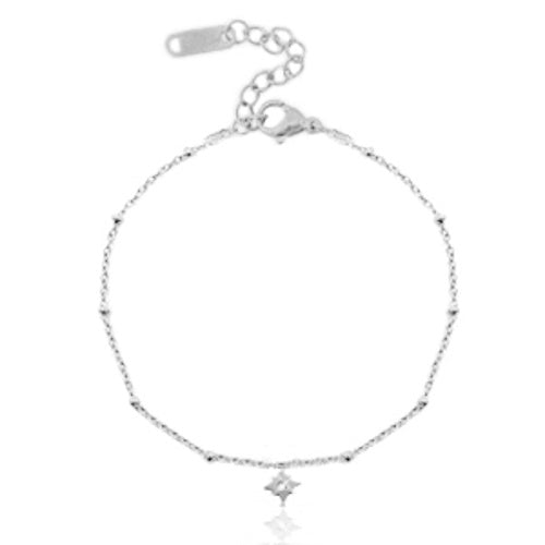 Armband rvs zilver lucky star