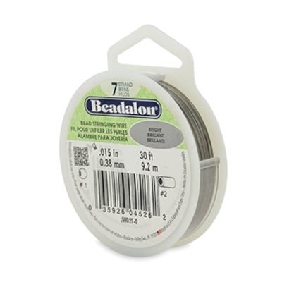 Beadalon rijgdraad metaal 0,38 mm bright rvs