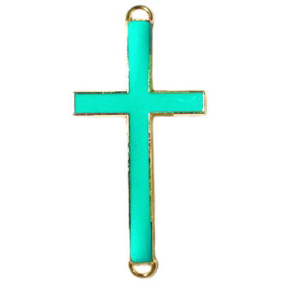 Tussenstuk kruis goud/groen (1x)