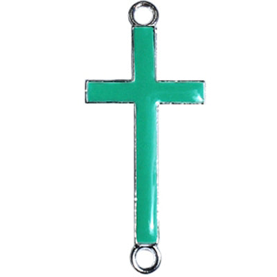 Tussenstuk kruis zilver/groen (1x)