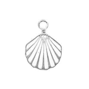 Bedel bq metaal schelp wit zilver (1x)