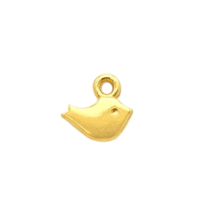 DQ bedel mini vogeltje goud 8 mm (1x)