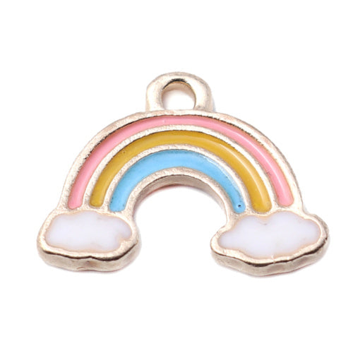Bedel mini regenboog metaal goud