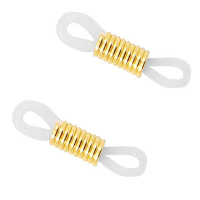 Brilkoord elastiekjes transparant /goud (6x)