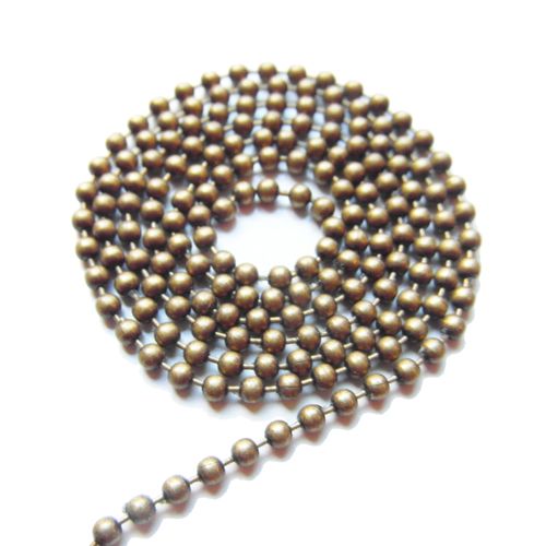Ball chain antiek brons 3 mm