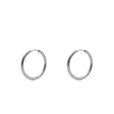 Oorringen roestvrijstaal zilver 15 mm (p.p)