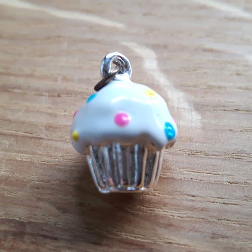 Cupcakebedel verzilverd (1x)
