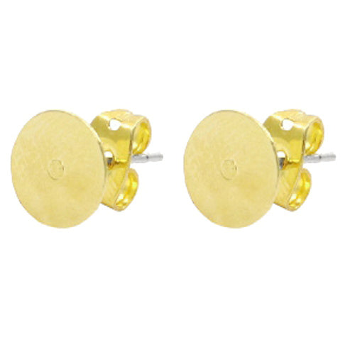 DQ oorsteker goud met plakvlak 6 of 8 mm (pp)