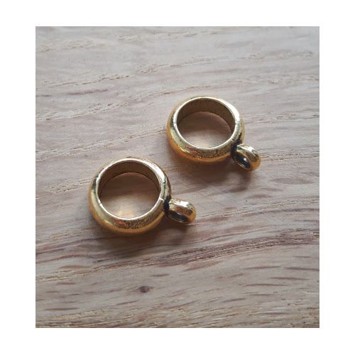 DQ metaal schuiver ring met oog rose goud 6 mm (1x)
