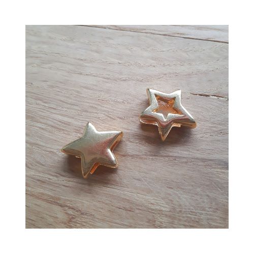 DQ metaal schuiver ster goud 5 mm (1x)