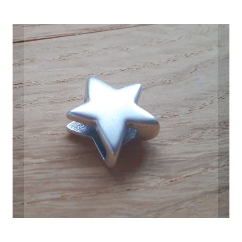 DQ metaal schuiver ster zilver 10 mm (1x)