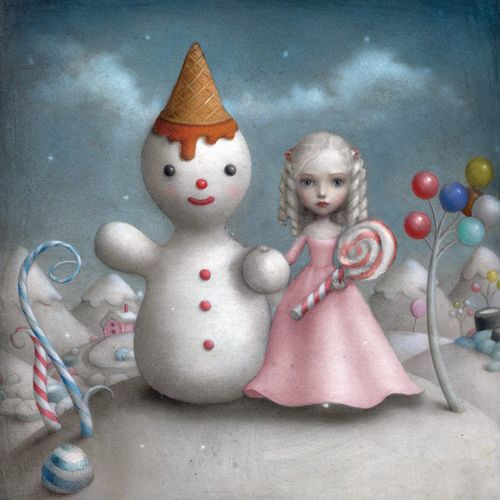Karte Süßigkeiten und Schneemann