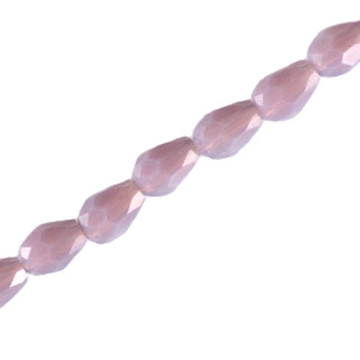 Facetkraal glas druppel 6x3 mm lichtpaars (10x)