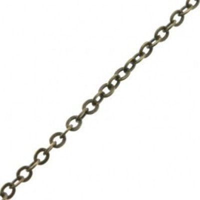 Fijne ketting antiek brons 1,3 mm (p 10 cm)
