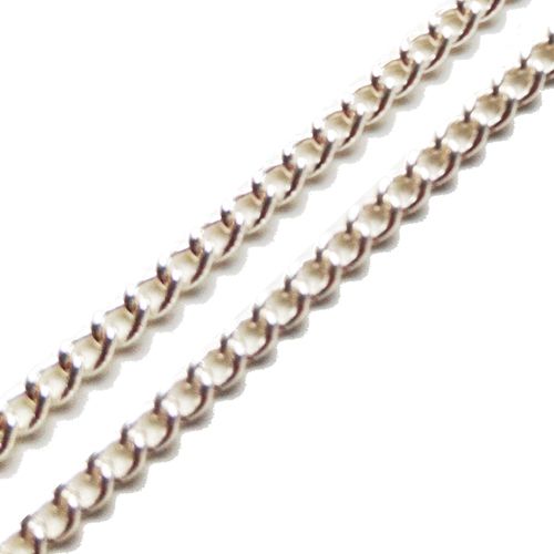 Zilverkleurige ketting ovale schakel (p 10 cm)
