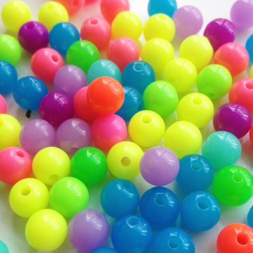 Neonmix acrylkralen 8 mm (25x)