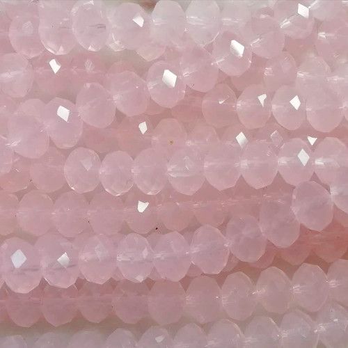 Glaskraal opaal roze facet (15 x of streng)