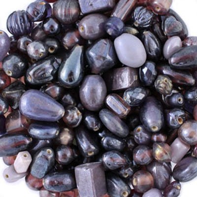 Lila Glasperlenmix Glanz (10x)