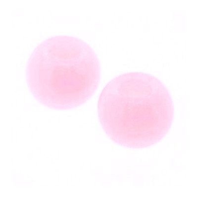 Glaskraal groot gat opal roze (1x)