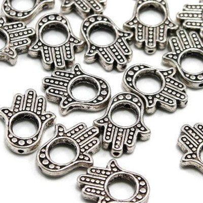 Hamsa Handperle / Charm Antiksilber (6x)