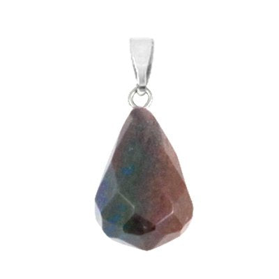 Hanger facetdruppel jasper aubergine-groen (1x)