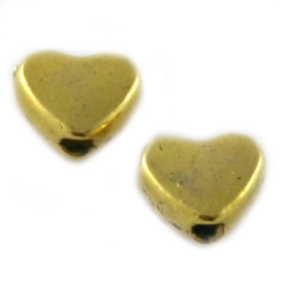 Herzperle 6 mm antikgold (12x)