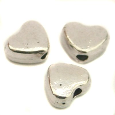 Herzperle 6 mm silberfarben (12x)
