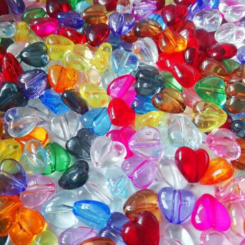 Hartjeskralen mix transparant (15x)