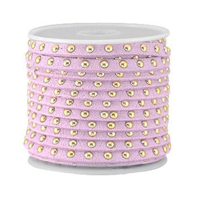 Imitatiesuede lila met gouden studs (1m)