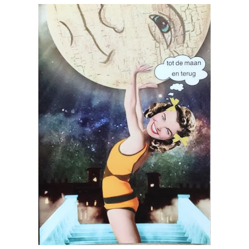 Postkarte zum Mond und zurück