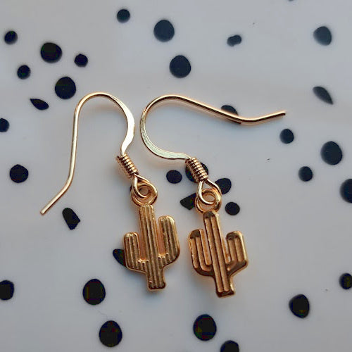 Oorbellen cactus goud