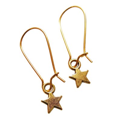 Goldene Ohrringe mit Sternen aus Edelstahl