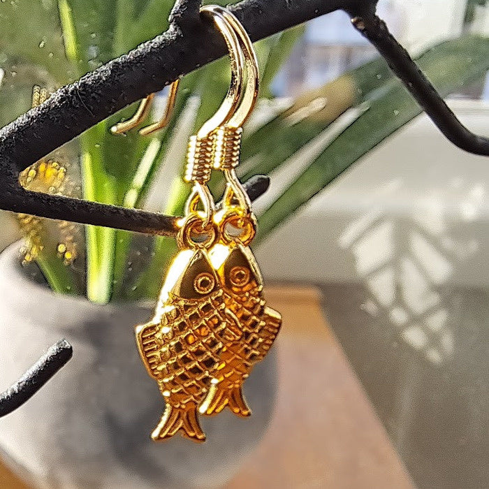 Oorbellen vis goud