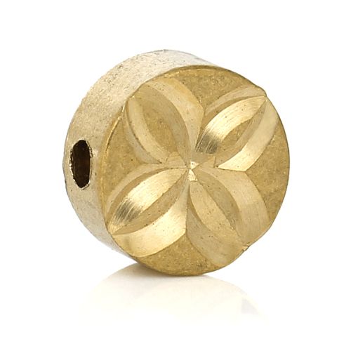 Ronde platte goudkleurige tussenkraal 6 mm (3x)