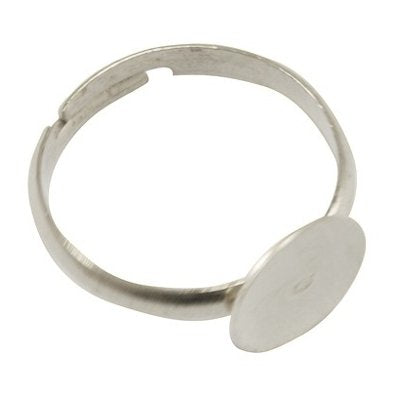 Ring met rond plakplaatje zilver III (3x)