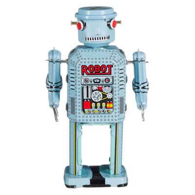 Vintage Roboter R-35 hellblau