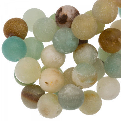 Ronde kraal amazoniet frosted 4 mm (10x of streng)