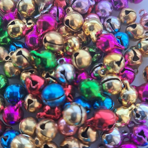 Mix ronde glansbelletjes 6 mm (15x)