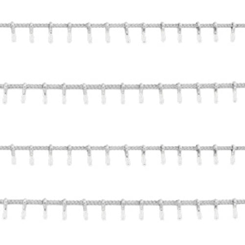 RVS ketting met witte spikes