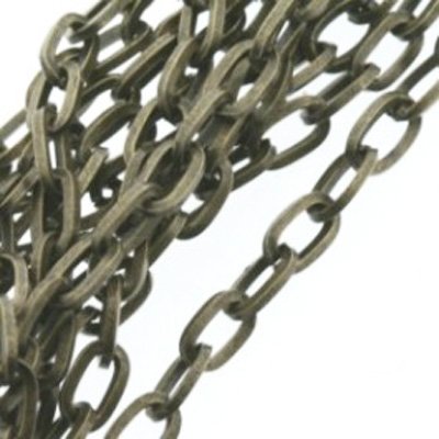 Schakelketting ovaal brons (p/10 cm)