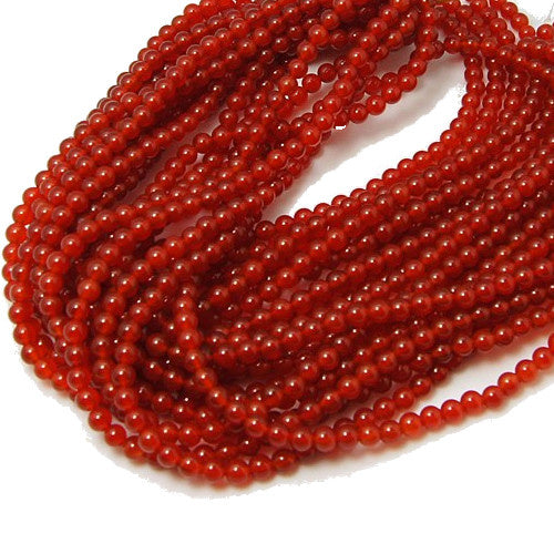Streng agaatkralen rood rond 4 mm (90x)