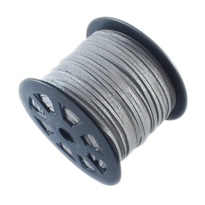 Zilverkleurig suede 3 mm (p/m)