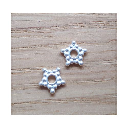 Tussenkraal ster sterling zilver 6 mm (1x)