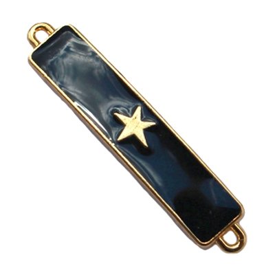 Tussenstuk bar met ster zwart / goud (1x)