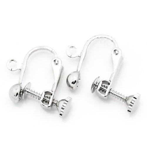 Verstelbare oorbelclips antiek zilver (p.p)