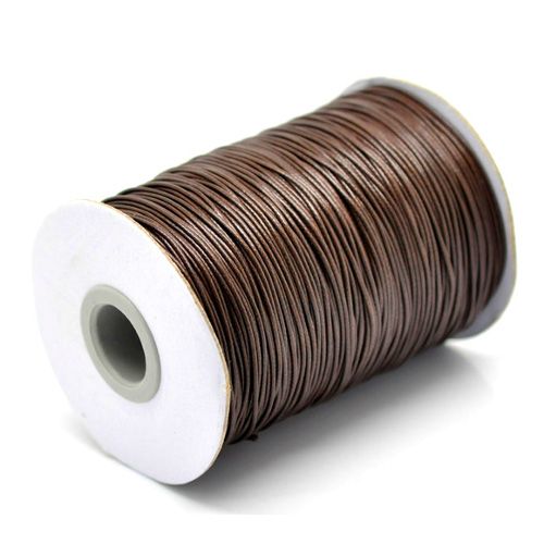 Waxkoord polyester bruin 1 mm (5m)